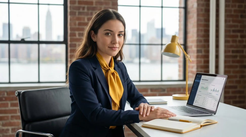 Business professional reviewing tax documents in a modern Melbourne office while team collaborates in background — representing business tax and advisory services by 42 Advisory.