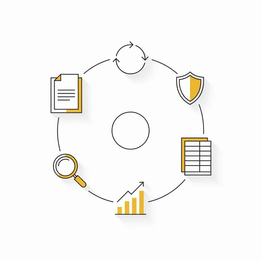 Abstract illustration of the annual SMSF accounting, tax and audit compliance cycle managed by 42 Advisory