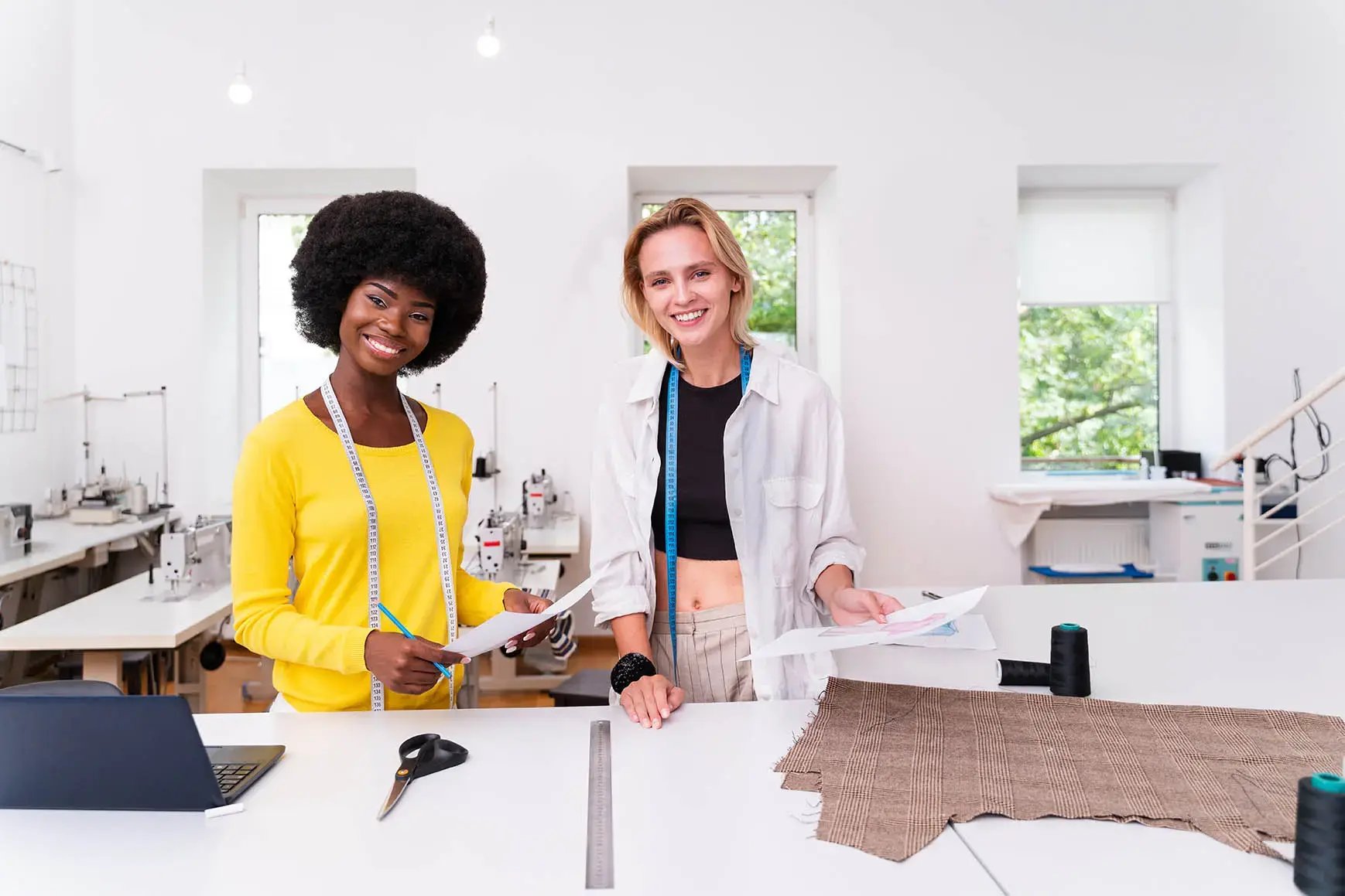 Fashion designers in a Melbourne studio receiving business accounting and advisory support from 42 Advisory