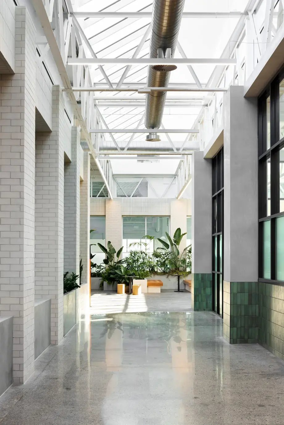 Light-filled corridor leading to 42 Advisory's office at Waterman Moorabbin in the Morris Moor precinct